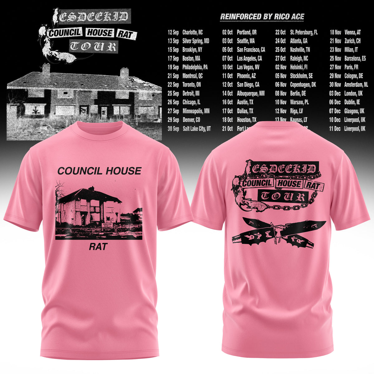 Council House Rat Tour Vintage Washed Graphic Tee