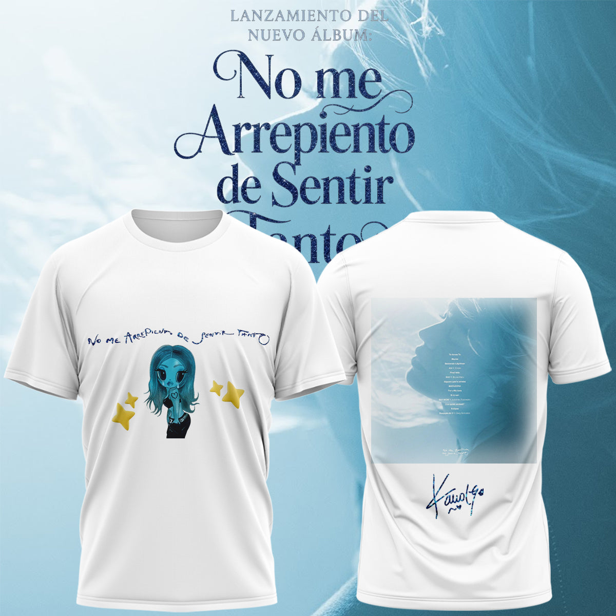 .,KaRol G Album “NO ME ARREPIENTO DE SENTIR TANTO” .Limited Edition Signature T shirt