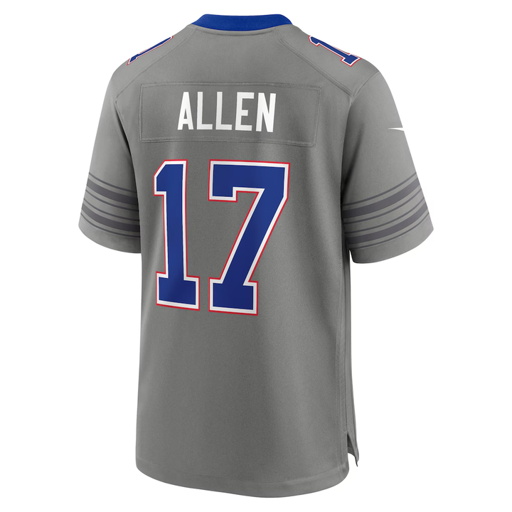 Men's Josh Allen Gray Buffalo Bills Nickel City Vapor F.U.S.E. Stitched Limited Jersey