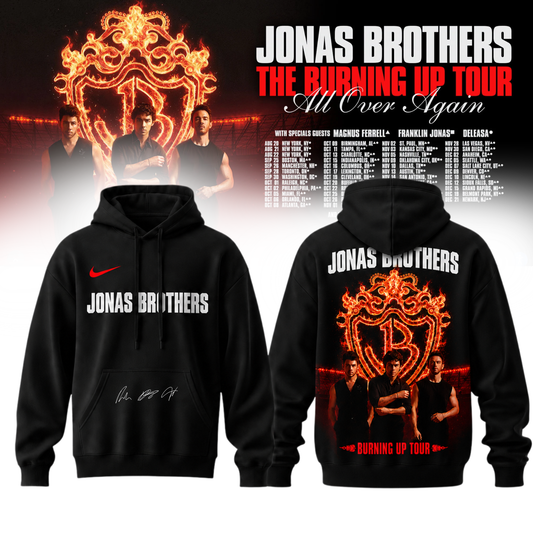 ,Jonas Brothers “The Burning Up Tour All Over Again 2026” Signature Limited Edition – Hoodie