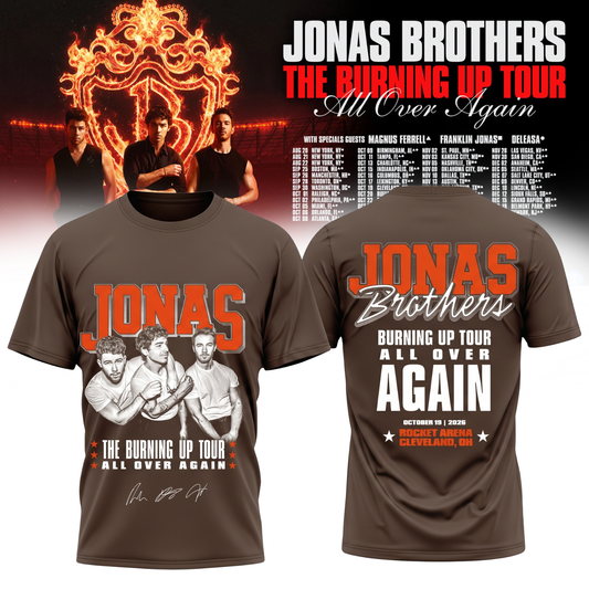 ,Jonas Brothers “The Burning Up Tour All Over Again 2026” Signature Limited Edition – Tshirt