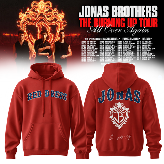 ,Jonas Brothers “The Burning Up Tour All Over Again 2026” Signature Limited Edition – Hoodie