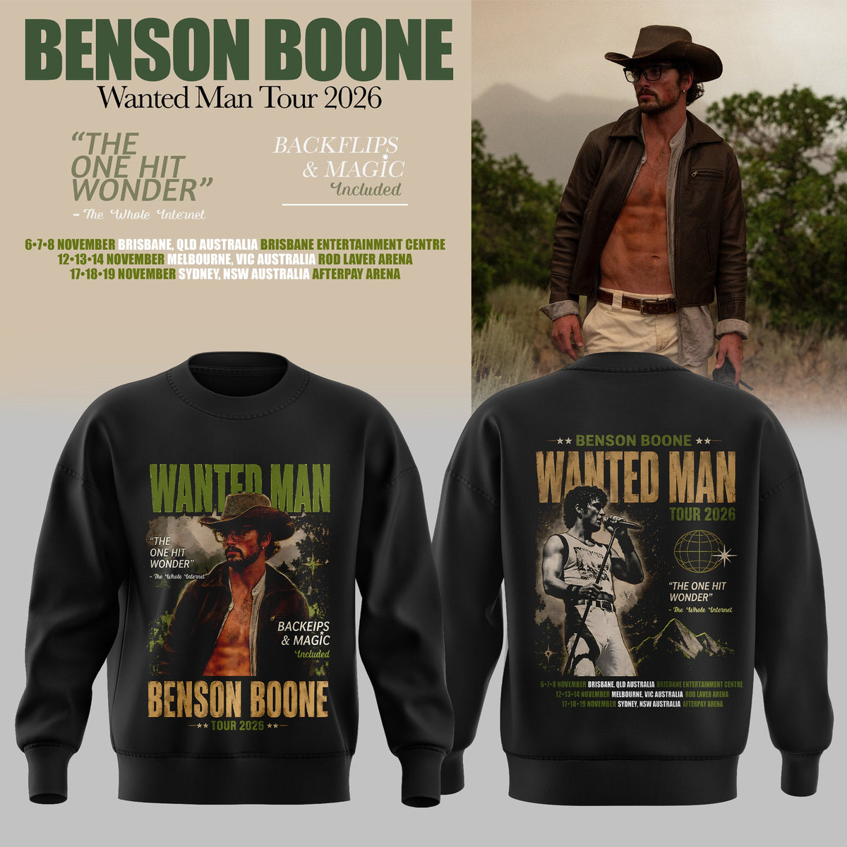 BENSON BOONE – WANTED MAN TOUR 2026 SWEATER