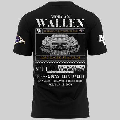 Exclusive Version Baltimore Ravens x Morgan Wallen Black Tshirt 2026