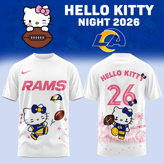 Hello Kitty ❤️ LA Rams – Cute Meets Game Day Style Tshirt