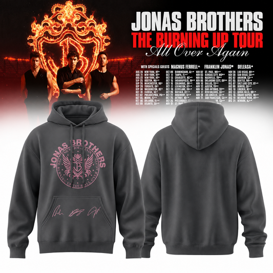 ,Jonas Brothers “The Burning Up Tour All Over Again 2026” Signature Limited Edition – Hoodie