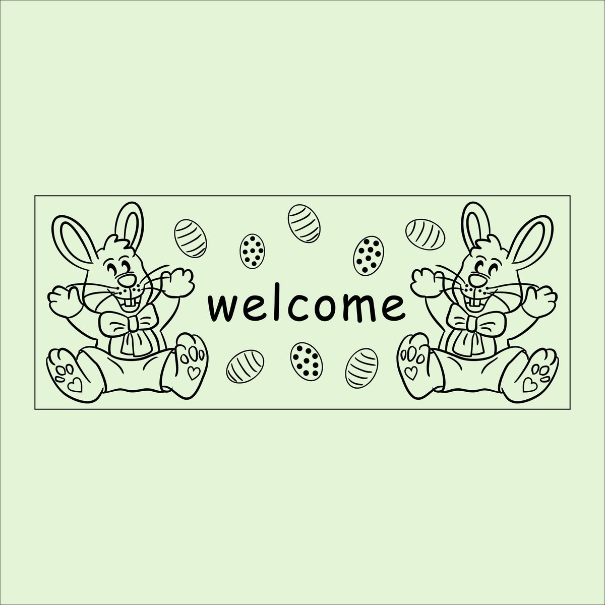 Easter Bunny Welcome Sign: Birch Wood Spring Door Decor