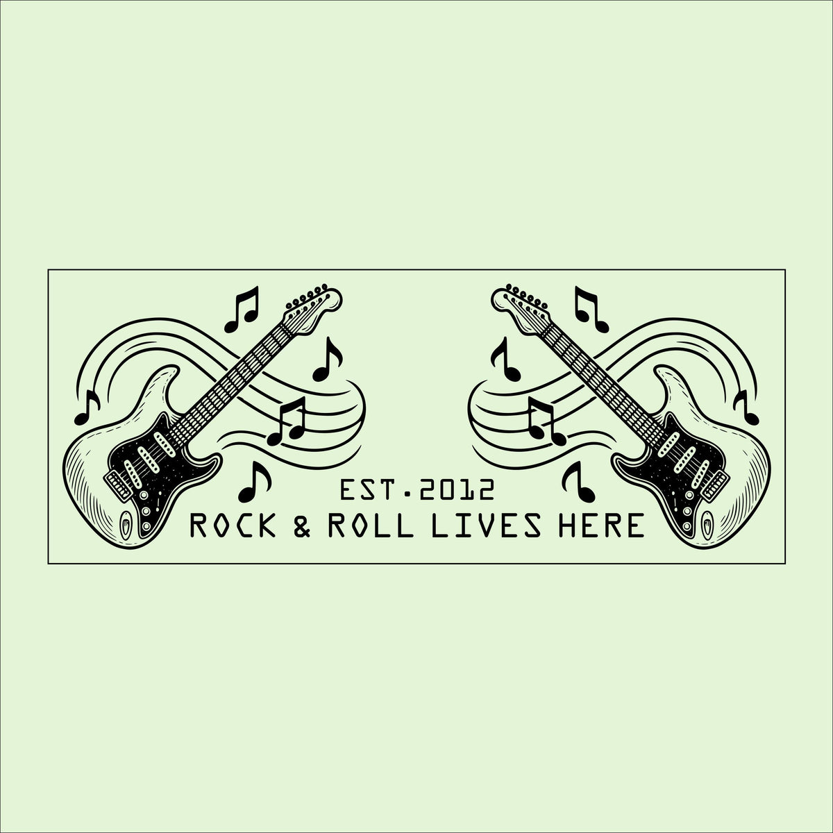 Personalized Rock & Roll Guitar Sign: Music Room Decor