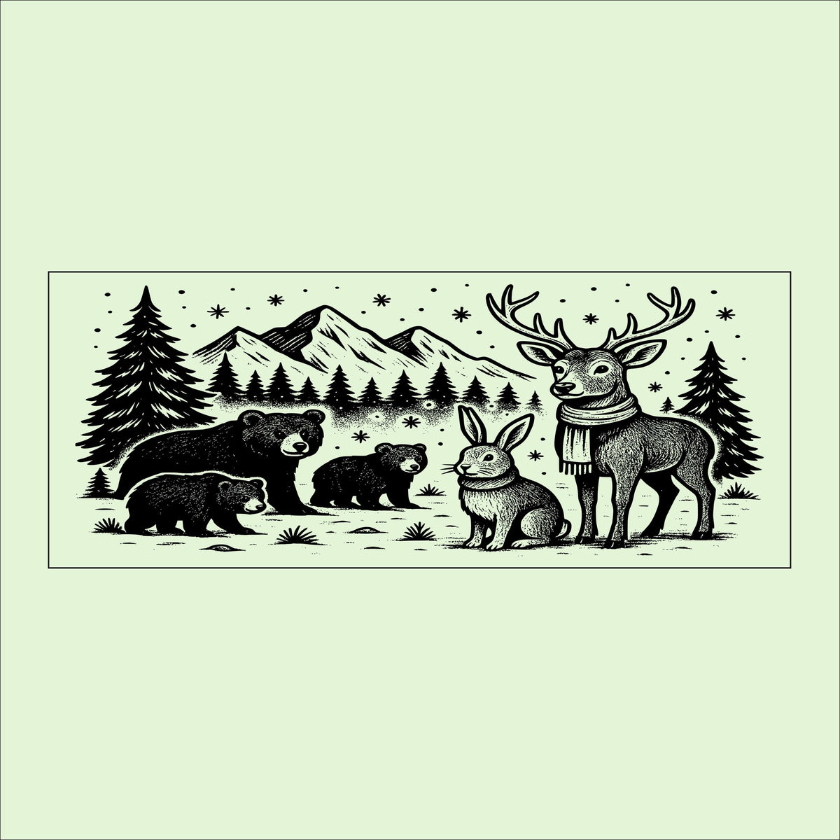 Winter Woodland Animals Wooden Sign: Rustic Cabin Decor