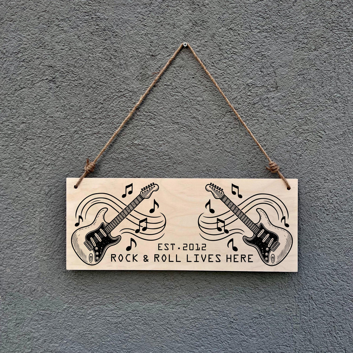 Personalized Rock & Roll Guitar Sign: Music Room Decor
