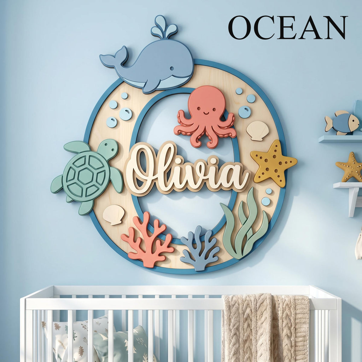 Personalized Dinosaur Nursery Monogram Sign, 3D Wood Initial Letter Decor, Custom Baby Door Hanger, Prehistoric Kids Wall Art, Wooden Gift