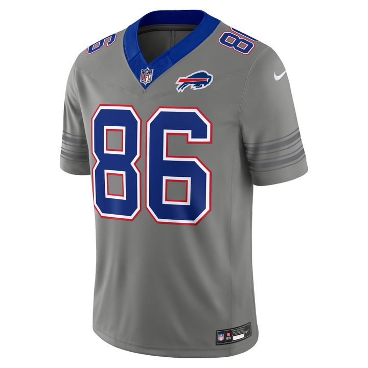 Men's Dalton Kincaid Gray Buffalo Bills Nickel City Vapor F.U.S.E. Stitched Limited Jersey