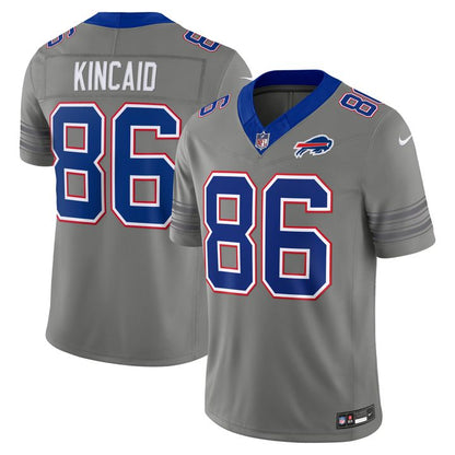 Men's Dalton Kincaid Gray Buffalo Bills Nickel City Vapor F.U.S.E. Stitched Limited Jersey
