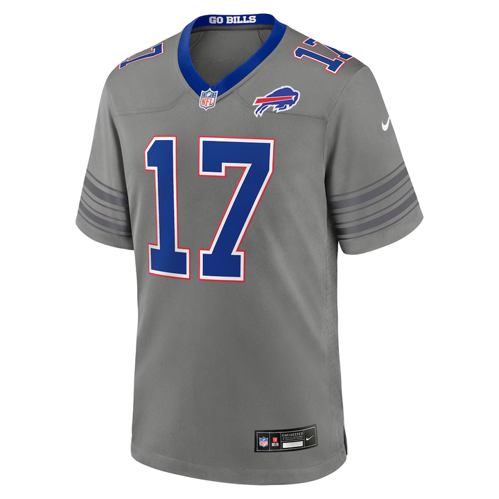 Men's Josh Allen Gray Buffalo Bills Nickel City Vapor F.U.S.E. Stitched Limited Jersey