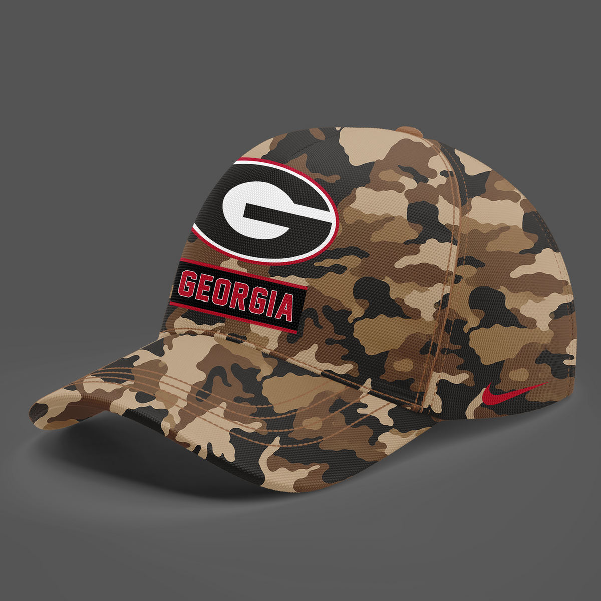 Camo Georgia Bulldogs 2026 Military Appreciation Sideline Dri-FIT 3d Quarter Zipper Hoodie