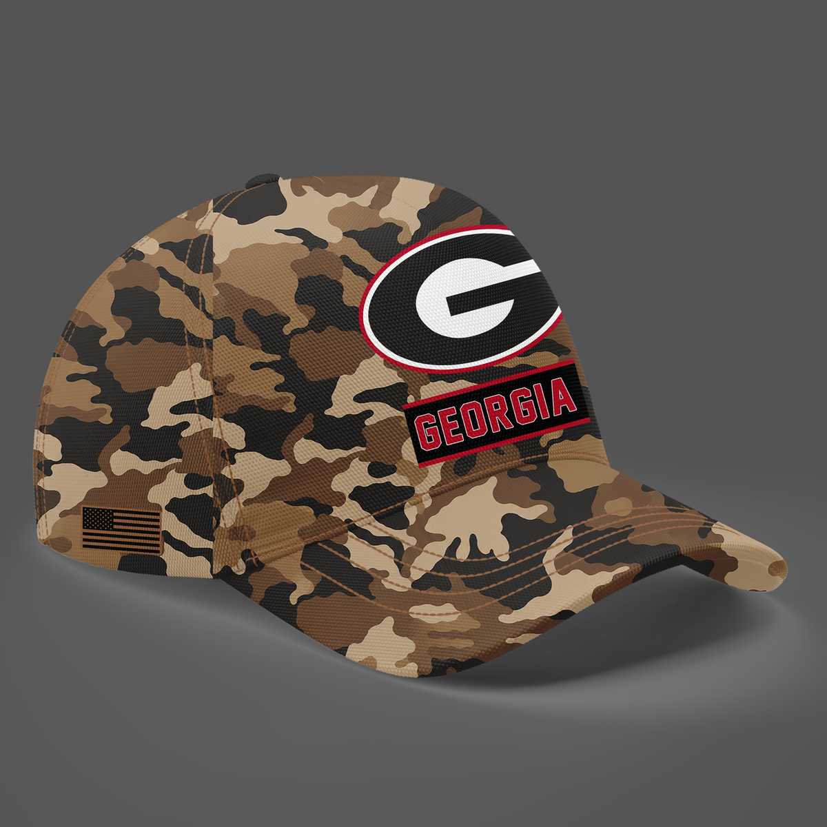 Camo Georgia Bulldogs 2026 Military Appreciation Sideline Dri-FIT 3d Quarter Zipper Hoodie