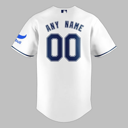Tampa Bay Rays 2026 American League Champs Baseball Jersey - Vintage Devil Rays White Button Up Jersey