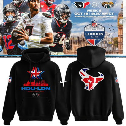 Black Houston Texans 2026 London Game Limited Hoodie