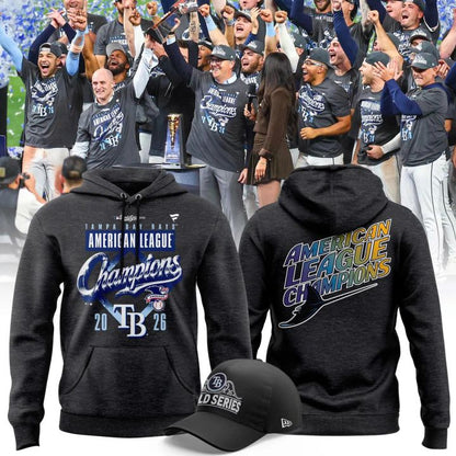 (Adult & Kids) Tampa Bay Rays 2026 American League Champions Front & Back Graphic Hoodie