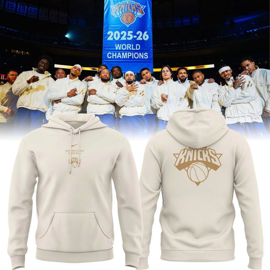 Unisex White New York Knicks 2026 Champions Night "The Champs" Hoodie