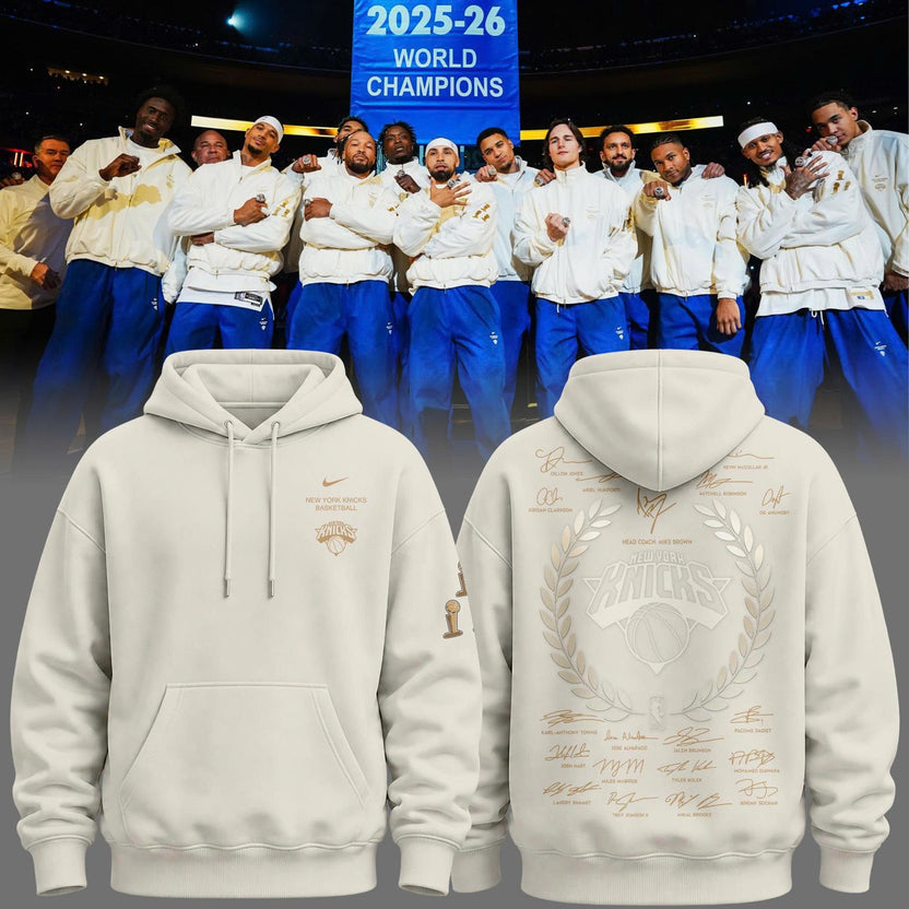 Unisex White New York Knicks 2026 Champions Night "The Champs" Hoodie