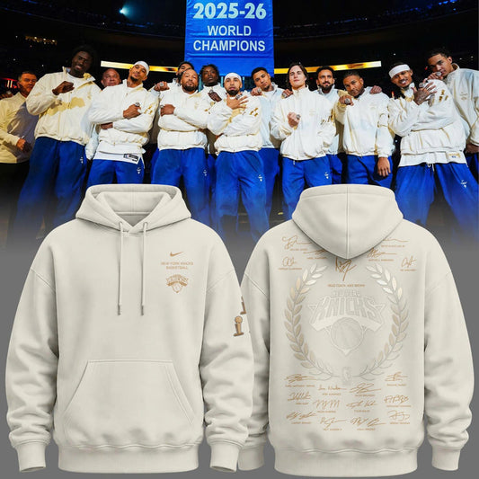 Unisex White New York Knicks 2026 Champions Night "The Champs" Hoodie